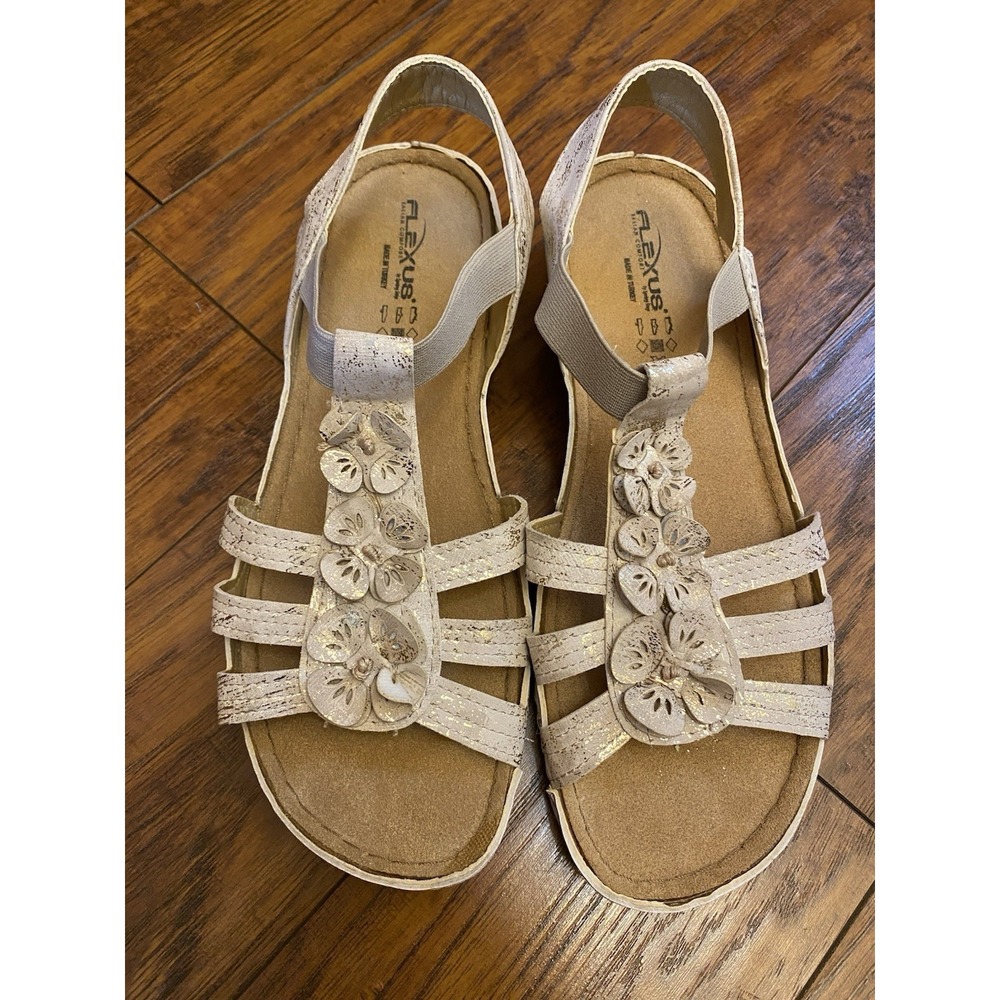 Flexus by Spring Step Women's Adede Floral Gold Formal Size 40 Excellent